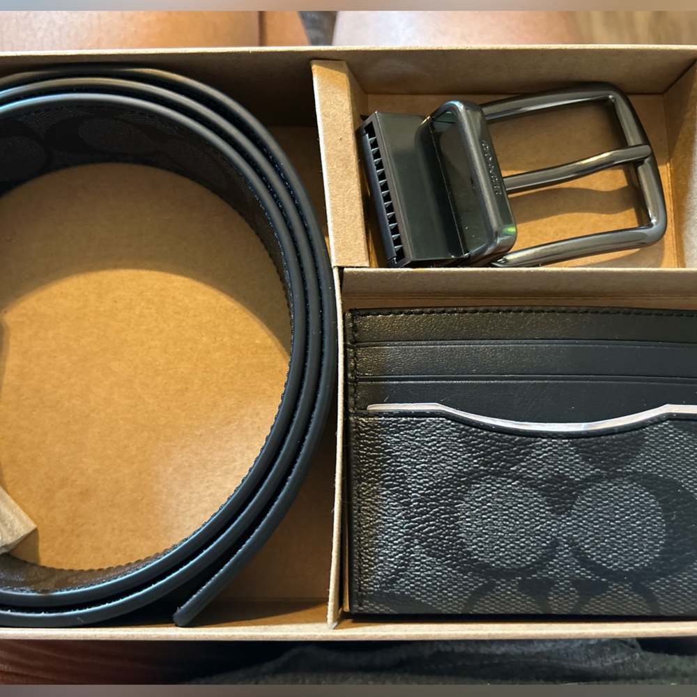Coach Belt QB/Charcoal/Black